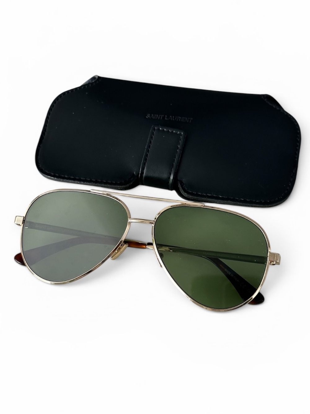New Saint Laurent  Classic Aviator Sunglasses Double Metal Bridge /Bright Gold